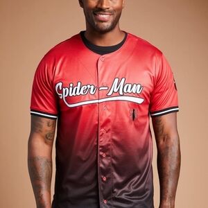 Spider-Man Red and Black Men's Jersey